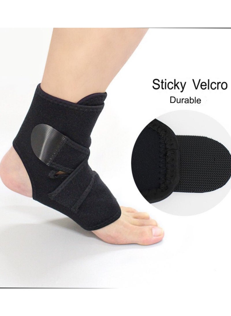 2 Pcs Ankle Support Brace Wrap Adjustable Breathable,Ankle Support Strap Adjustable, Ankle Brace Elastic, Ankle Braces ,Ankle Bracelys, Running Brace,Climbing Brace, Ankle Support Brace, Ankle Protector Brace for Plantar Fasciitis, Ligament Damage, Weak Ankles, Achilles Tendonitis and Arthritis, Stabilize Ligaments,for Most Foot Sizes,Black