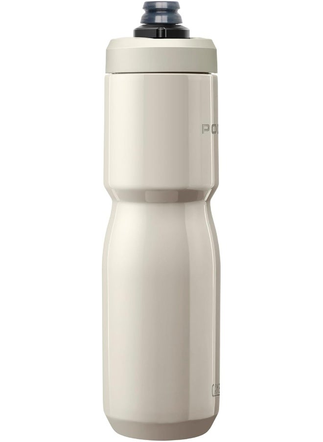 CamelBak Podium Steel Insulated Stainless Steel Bike Water Bottle – for Cycling, Fitness & Sports- Fits Most Bike Cages, 22oz - Stone