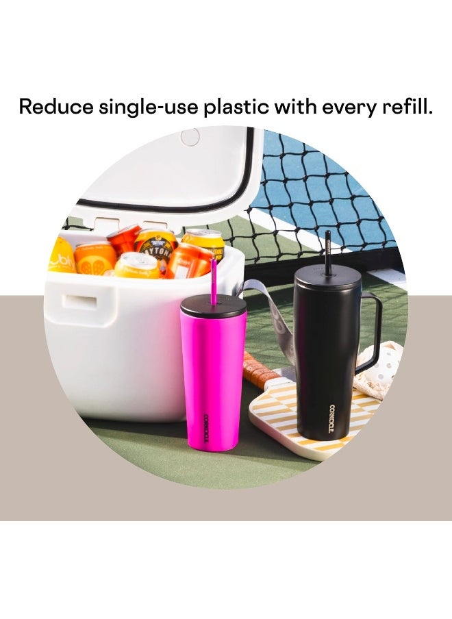 Corkcicle Cold Cup Insulated Tumbler with Lid and Straw, Latte, 24 oz – Reusable Water Bottle Keeps Beverages Cold for 12hrs, Hot 5hrs – Cupholder Friendly Tumbler, Lid for Flexible Sipping