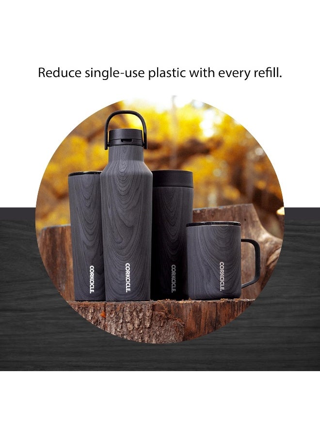 Corkcicle Triple Insulated Coffee Mug with Lid and Handle, Burnt Wood, 16 oz – Stainless Steel Travel Mug Keeps Beverages Hot for 3+ Hours – Non-Slip, Easy-Grip, Spill-Resistant Tumbler