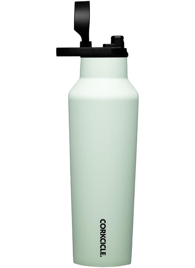 Corkcicle Insulated Canteen Travel Water Bottle, Triple Insulated Stainless Steel, Easy Grip Straw Mouth, Keeps Beverages Cold for 25 Hours or Warm for 12 Hours, 20 oz, Sage Mist