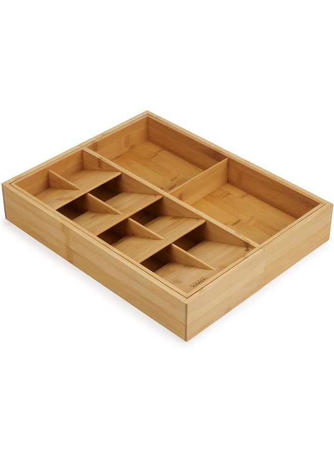 Joseph Joseph DrawerStore Expandable Adjustable Drawer Tray Cutlery Kitchen Utensil Organizer 10-12 Compartments Bamboo