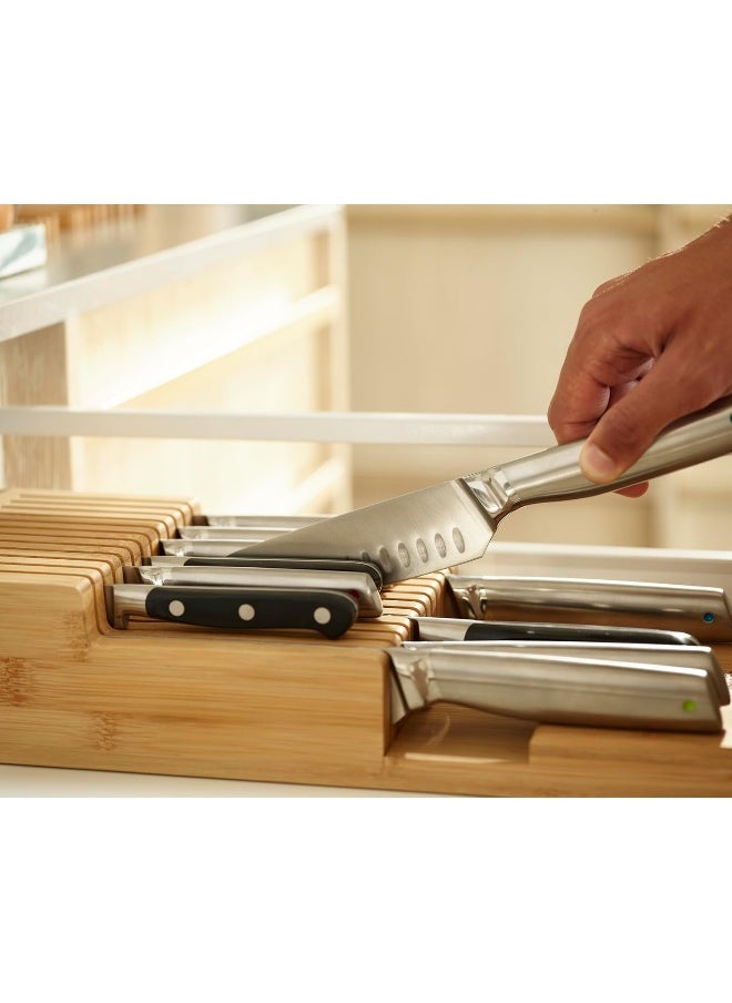 Joseph Joseph DrawerStore Knife Organizer Holds up to 12 Knives, Kitchen Organization & Drawer Storage - Bamboo