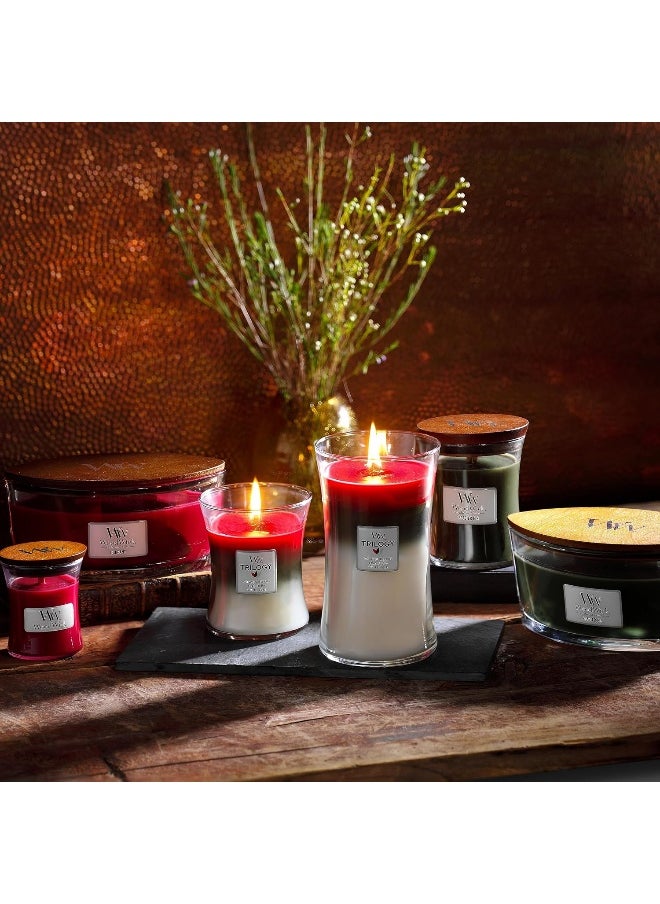 WoodWick Hourglass Scented Trilogy Candle with Pluswick Innovation, Sun-Ripened Berries, Medium