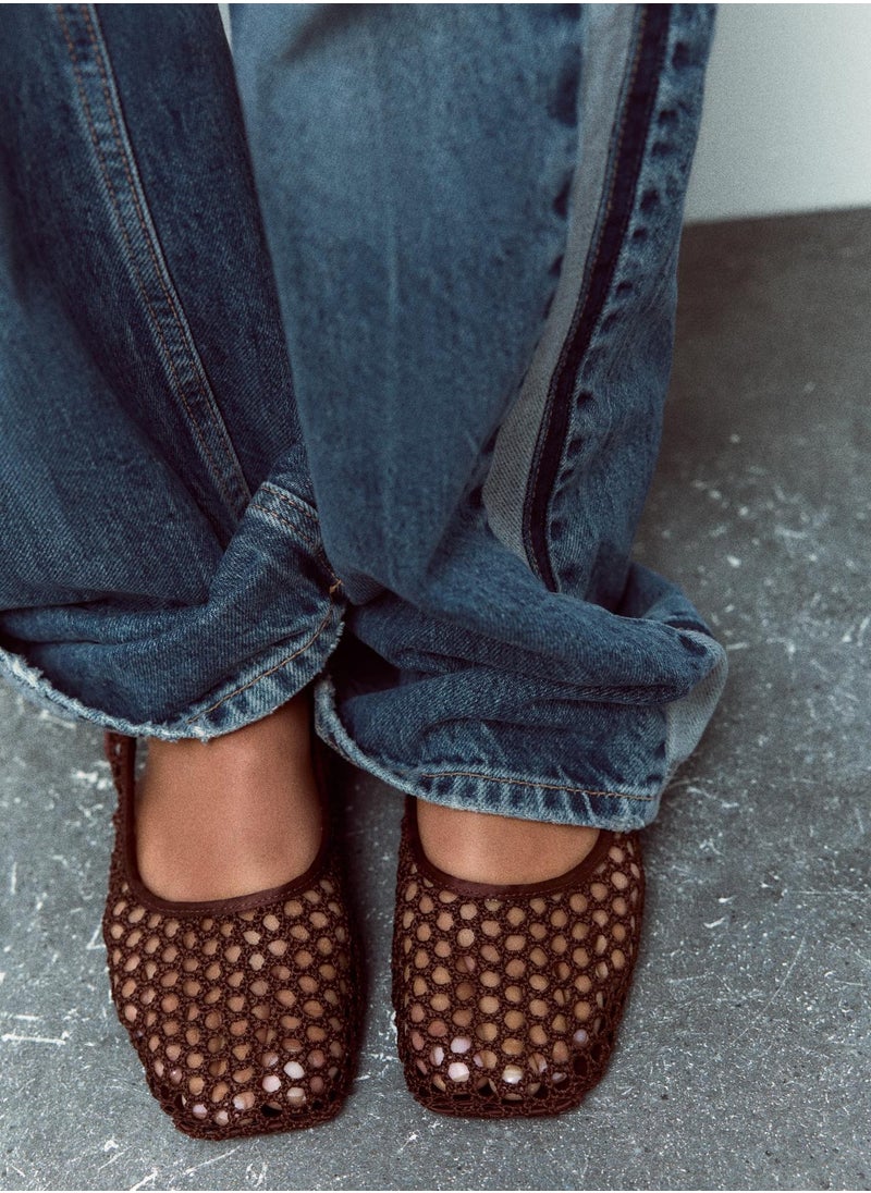 Braided slingback ballet flats