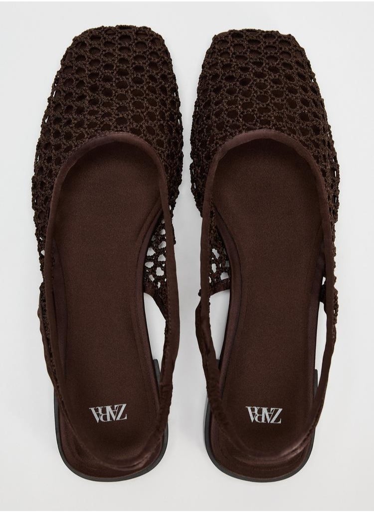 Braided slingback ballet flats