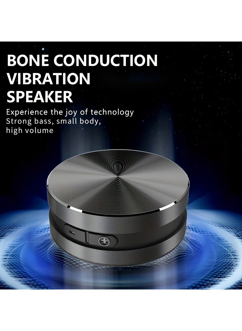Portable Bone Conduction Speaker, Wireless Mini Stereo with High Fidelity Sound, Strong Bass, USB Charging, Rechargeable Lithium Polymer Battery, for Home, Outdoor, Party Use