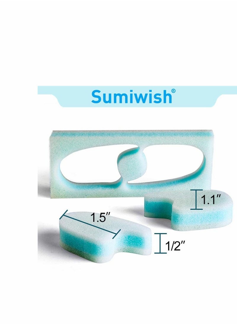 Foam Toe Separators, Breathable Spacers, Reduce Friction and Relieve Corns Pain, to Align Crooked, Overlapping, Corn, Blister Irritation, 10 Pairs (Blue)
