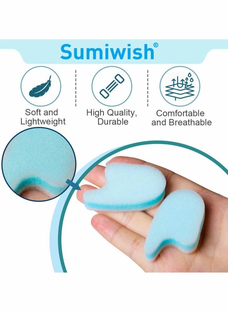 Foam Toe Separators, Breathable Spacers, Reduce Friction and Relieve Corns Pain, to Align Crooked, Overlapping, Corn, Blister Irritation, 10 Pairs (Blue)