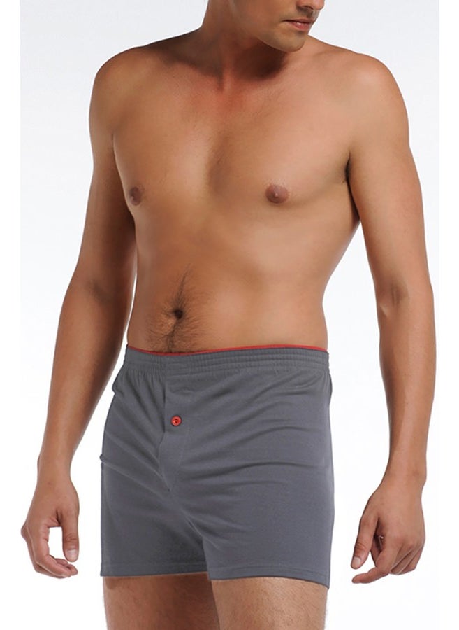 Double Tiger Men's Combed Gray Melange Boxer 0805