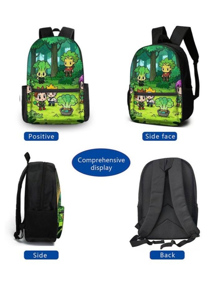 Cartoon three-piece schoolbag with zipper - 516