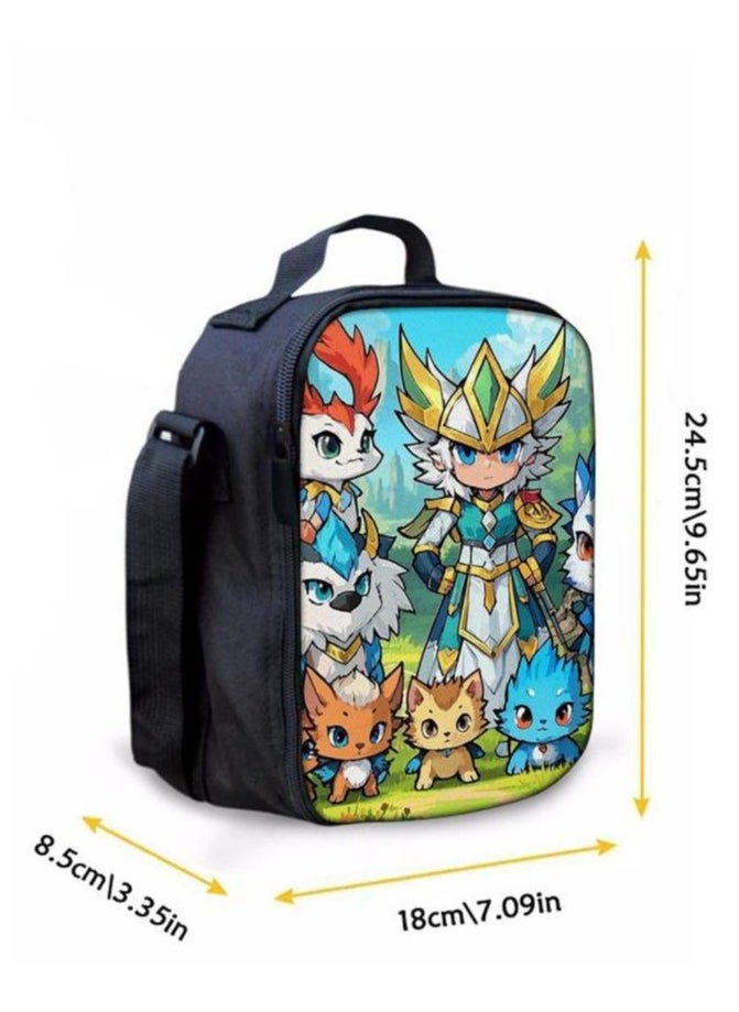 Cartoon three-piece schoolbag with zipper - 827