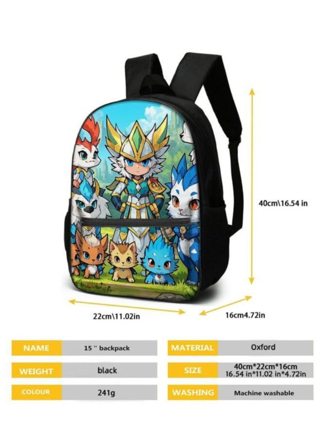 Cartoon three-piece schoolbag with zipper - 827