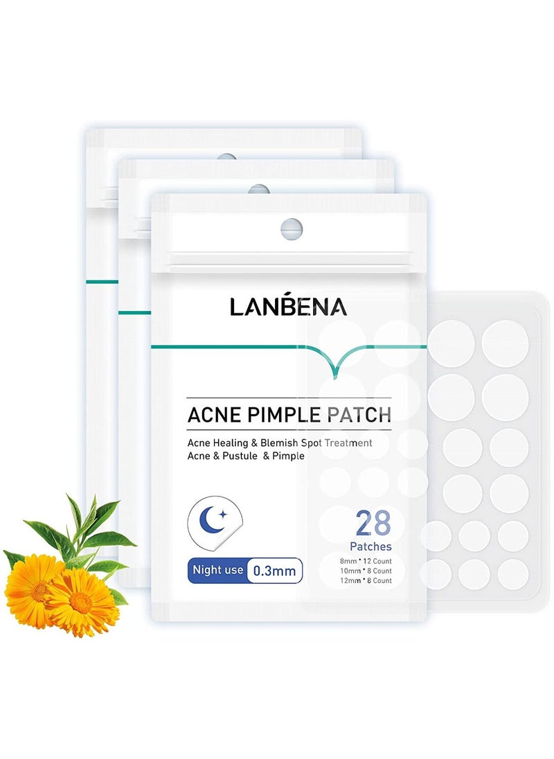 LANBENA Acne Pimple Patches 28 Patches Hydrophilic Acne Patch with Tea Tree Oil, Quick & Easy Acne Spot Treatment Acne Patches (Night use)