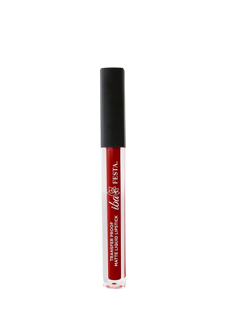Iba Festa Transfer Proof Matte Liquid Lipstick Shade 02 Sunset Red