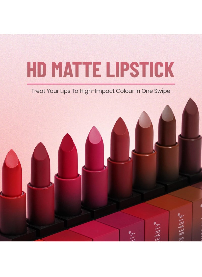 Swiss Beauty Hd Matte Pigmented Smudge Proof Lipstick Murphy Brown 3.5G