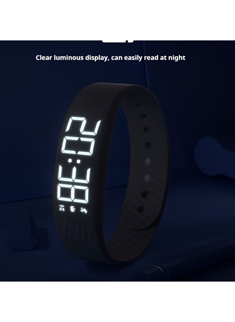Multifunctional Simple Fashion Unisex Electronic Watch with Alarm Clock, Pedometer, Timer, Luminous Display, Senseless Wear, and Sports Functions - Ideal Holiday Gift, Suitable for Any Occasion - Includes One Hand Rope