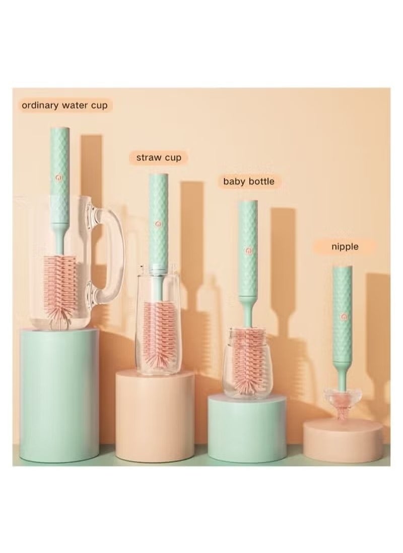 Electric Bottle Brush, Baby Bottle Brush Cleaner, with Rechargeable Battery and 2 Brush Heads, Electric Baby Bottle Cleaner