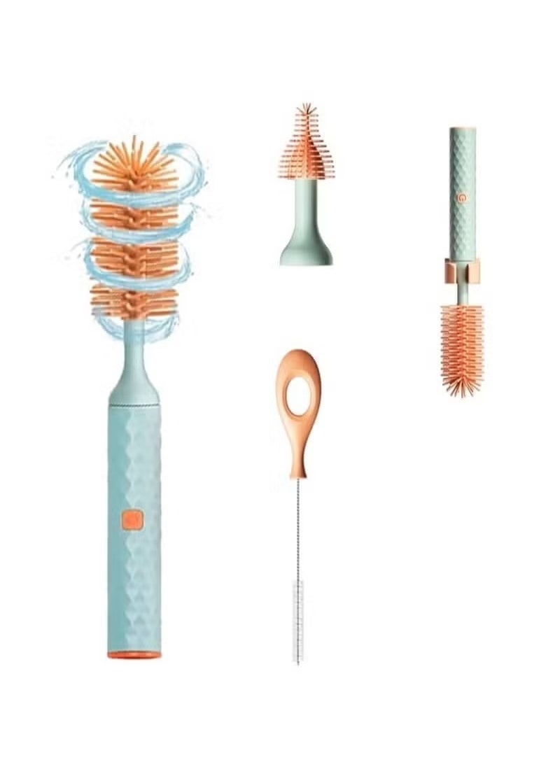 Electric Bottle Brush, Baby Bottle Brush Cleaner, with Rechargeable Battery and 2 Brush Heads, Electric Baby Bottle Cleaner