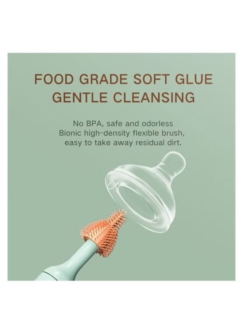 Electric Bottle Brush, Baby Bottle Brush Cleaner, with Rechargeable Battery and 2 Brush Heads, Electric Baby Bottle Cleaner