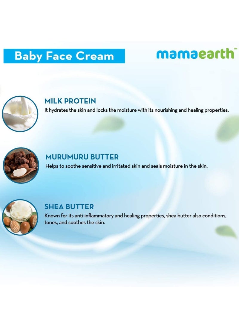 Mamaearth Milky Soft Natural Baby Face Cream for Babies For All Skin Types 60 g (Pack of 2)