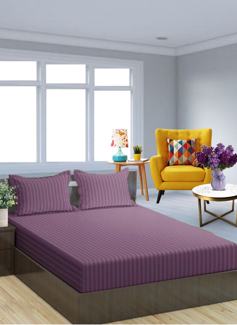 Wine Berry Extra Deep Pocket Sheets Cotton 3 Piece Bed Sheet Set 150x200+20cm