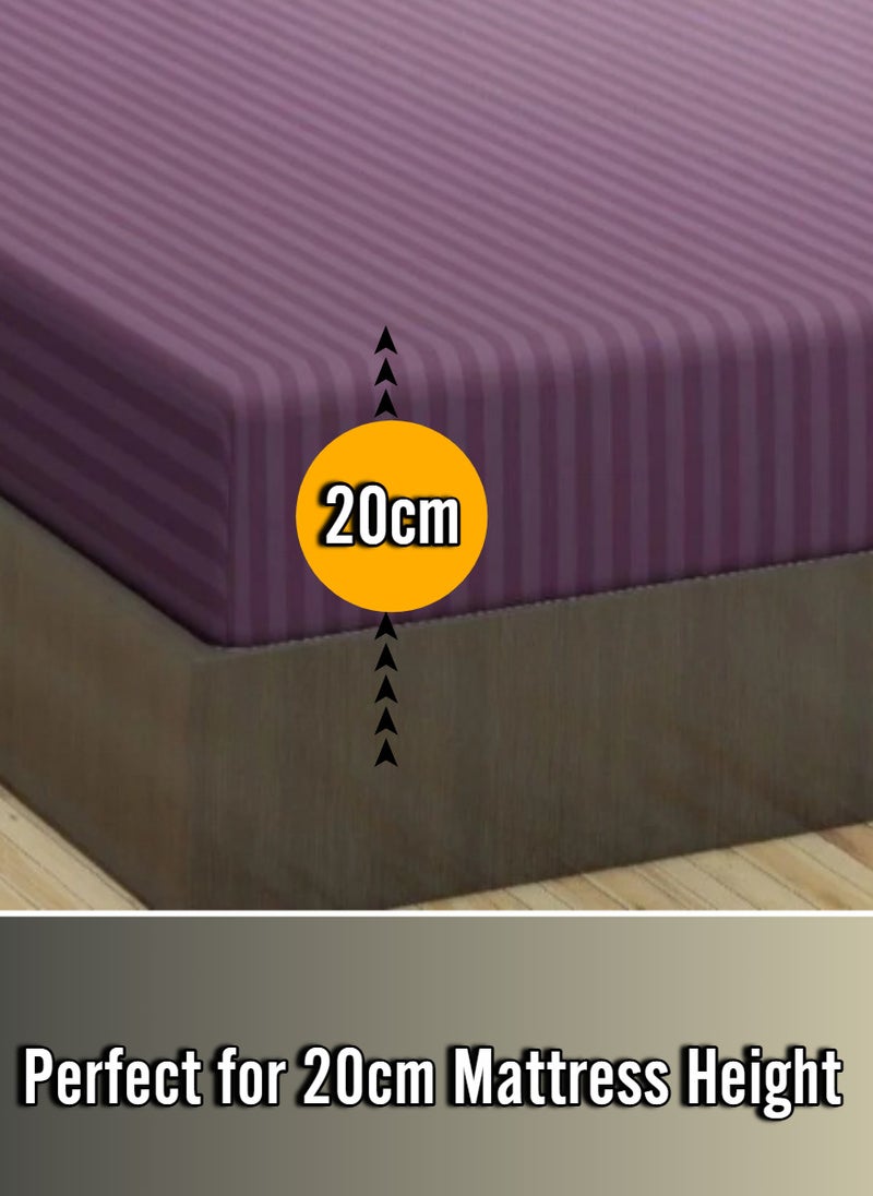 Wine Berry Extra Deep Pocket Sheets Cotton 3 Piece Bed Sheet Set 150x200+20cm