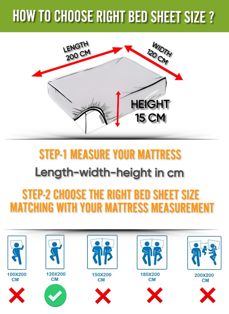 Light Grey Striped Single Size Sheet Set Deep Pockets Machine Washable 120x200+15cm