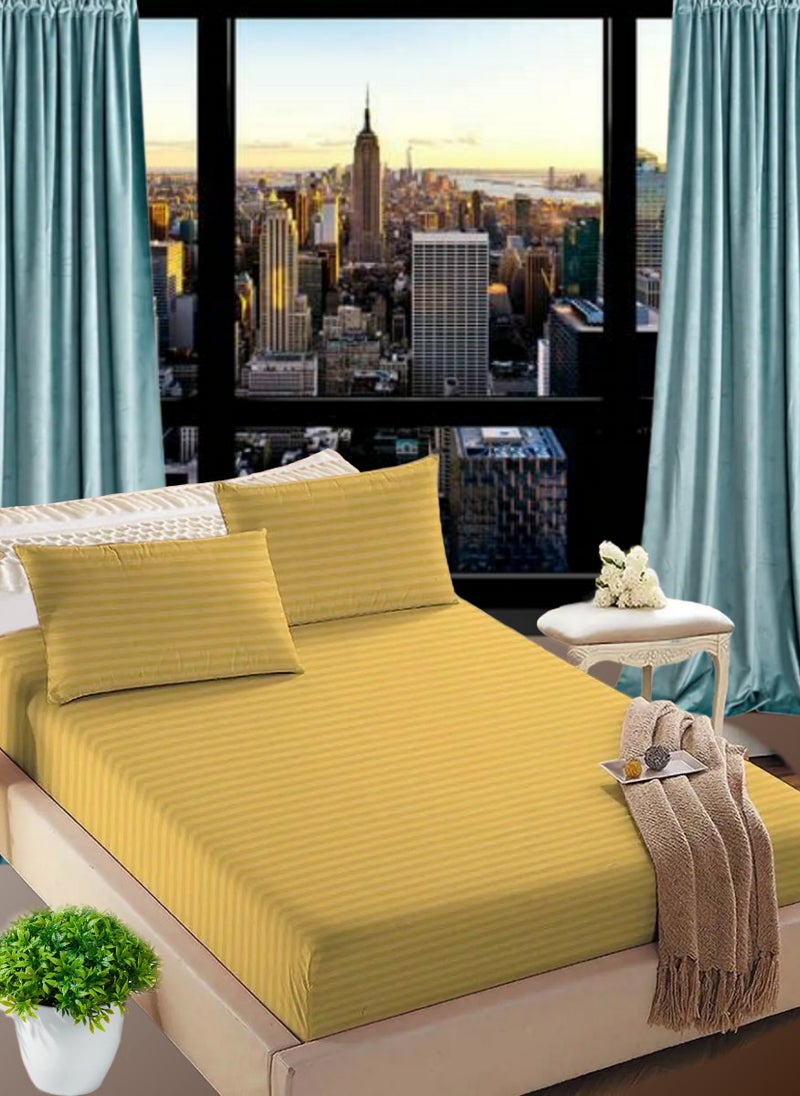 Golden Extra Deep Pocket Double Size Sheets Cotton 3 Piece Sheet Set 150x200+20cm