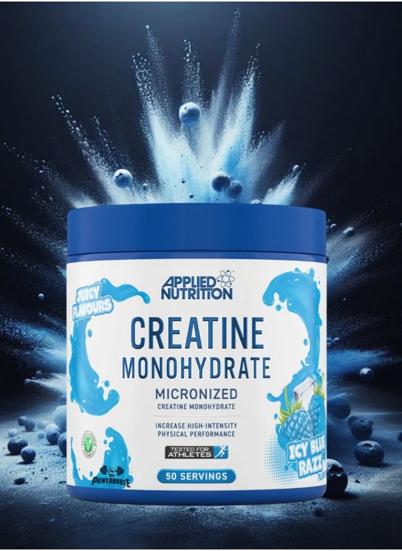 Creatine Monohydrate Micronized - 250g Icy Blue Razz – Fast Absorption, Improve Performance, Boost Strength, and Endurance