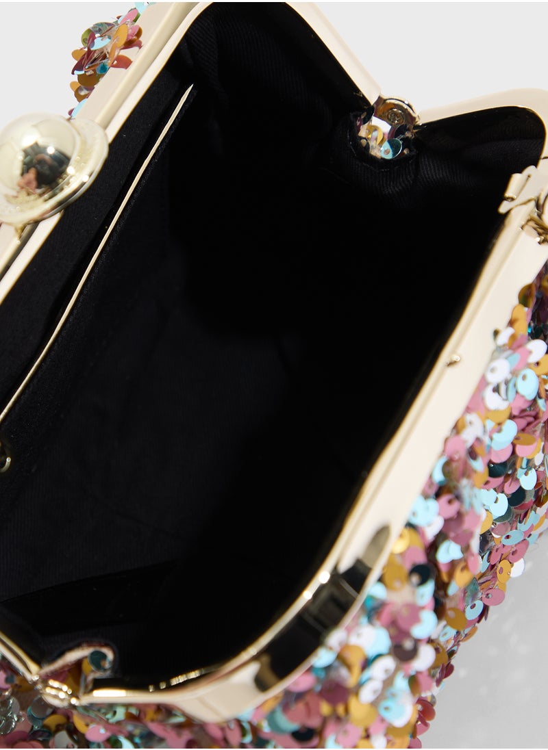 Sequin Frame Clutch