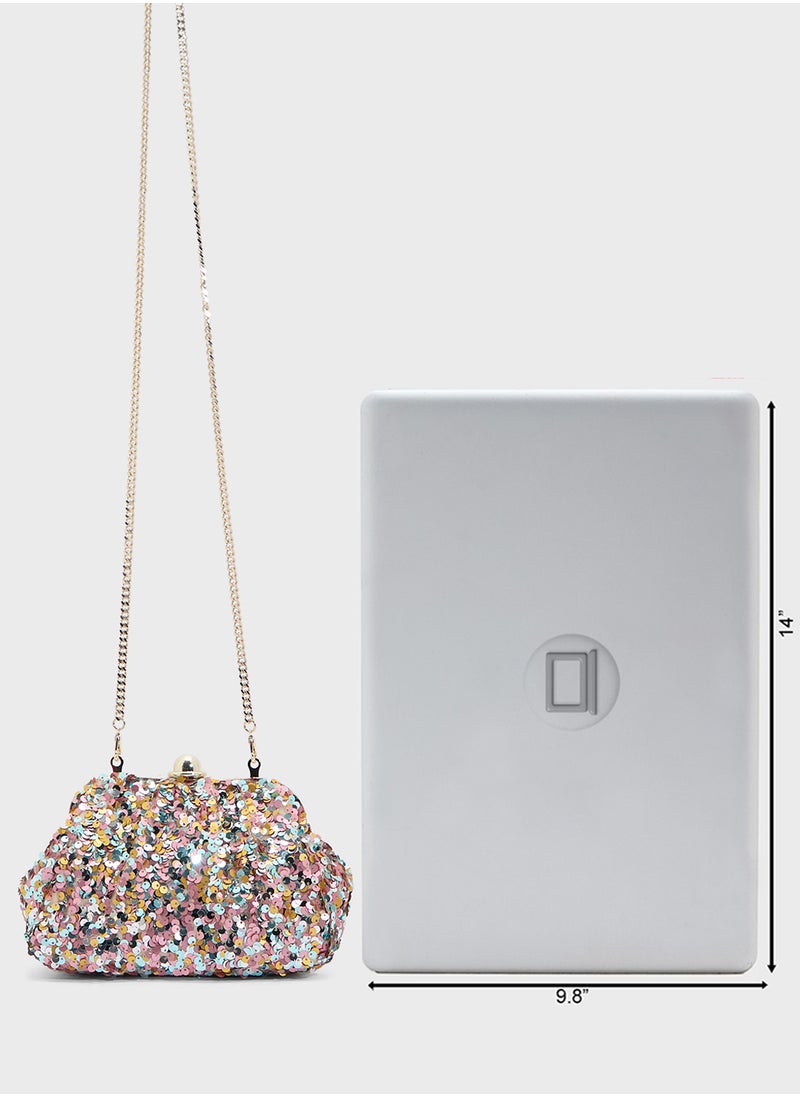 Sequin Frame Clutch
