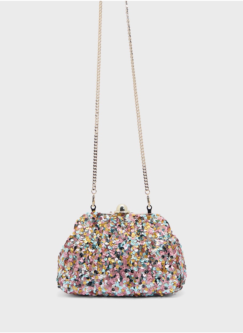 Sequin Frame Clutch
