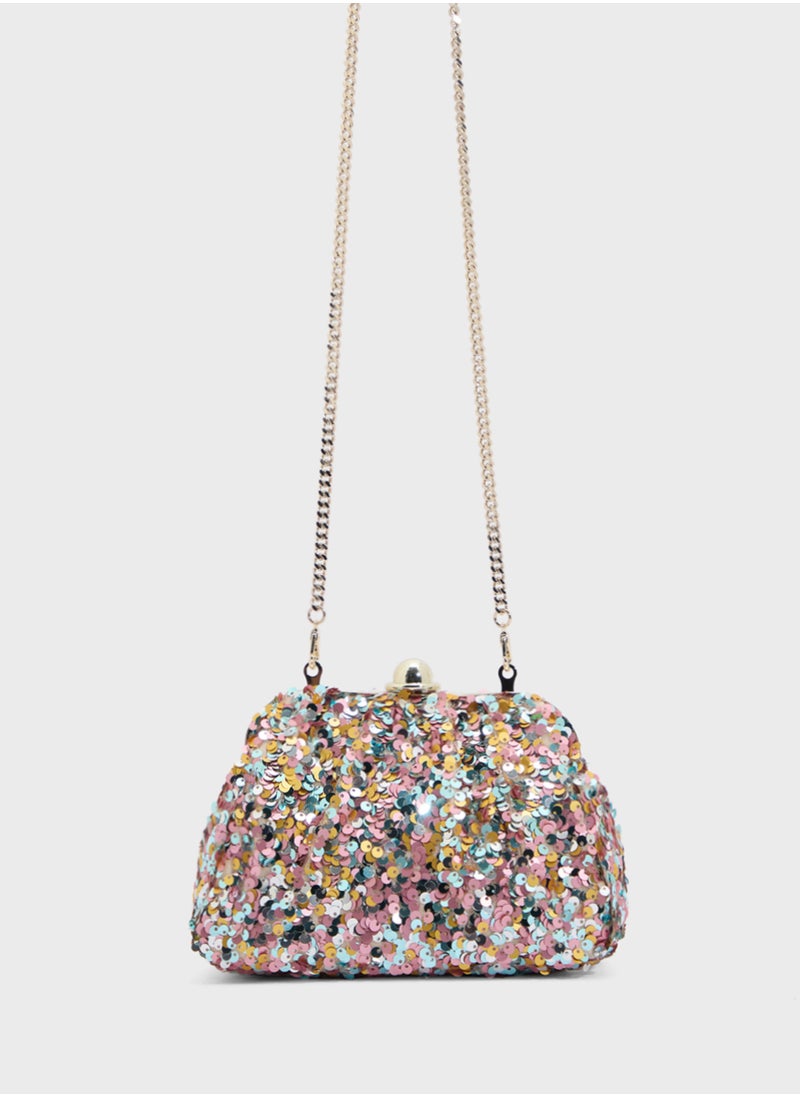 Sequin Frame Clutch