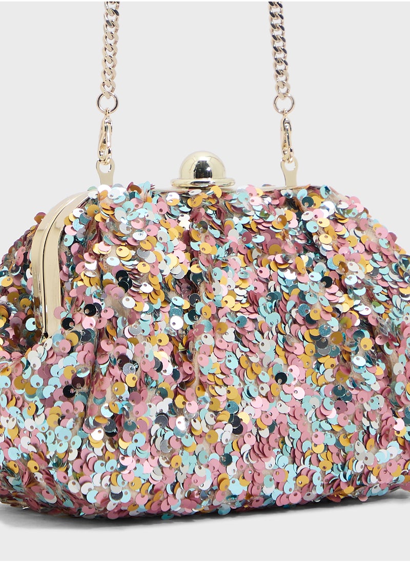 Sequin Frame Clutch