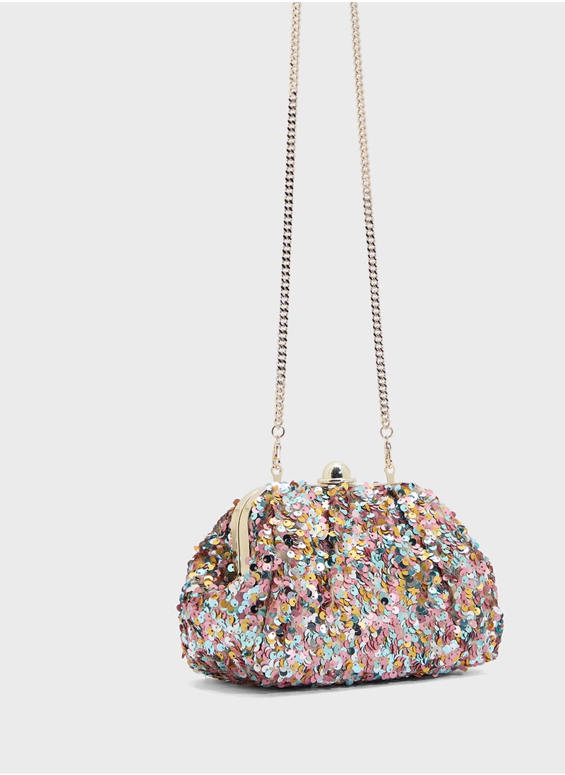 Sequin Frame Clutch