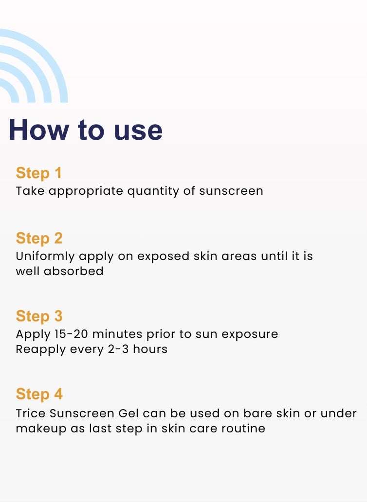 Trice Sunscreen Gel SPF 60 | Broad Spectrum UVA + UVB Protection | Lightweight, No White Cast | Ultra Hydrating & Multi-Resistant | 100 ml