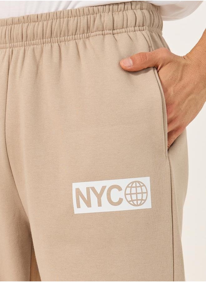 Slogan Print Cotton Rich Fleece Relaxed Fit Joggers