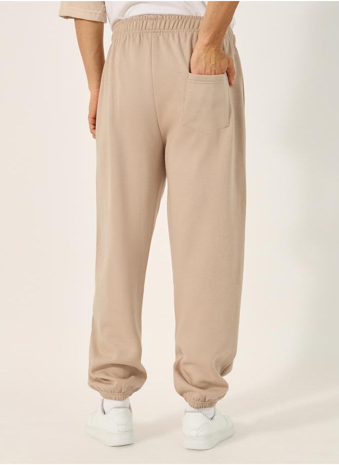 Slogan Print Cotton Rich Fleece Relaxed Fit Joggers