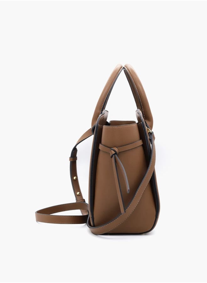 Solid Shopper Bag with Adjustable Strap