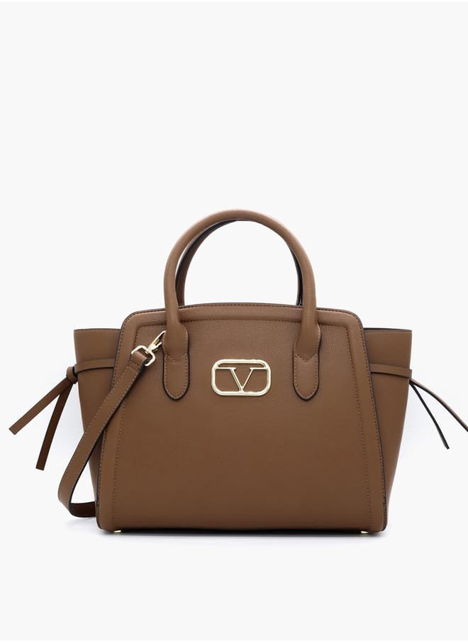 Solid Shopper Bag with Adjustable Strap
