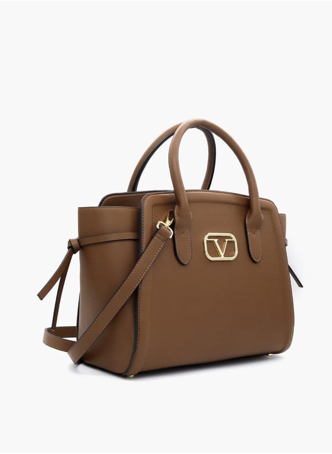 Solid Shopper Bag with Adjustable Strap
