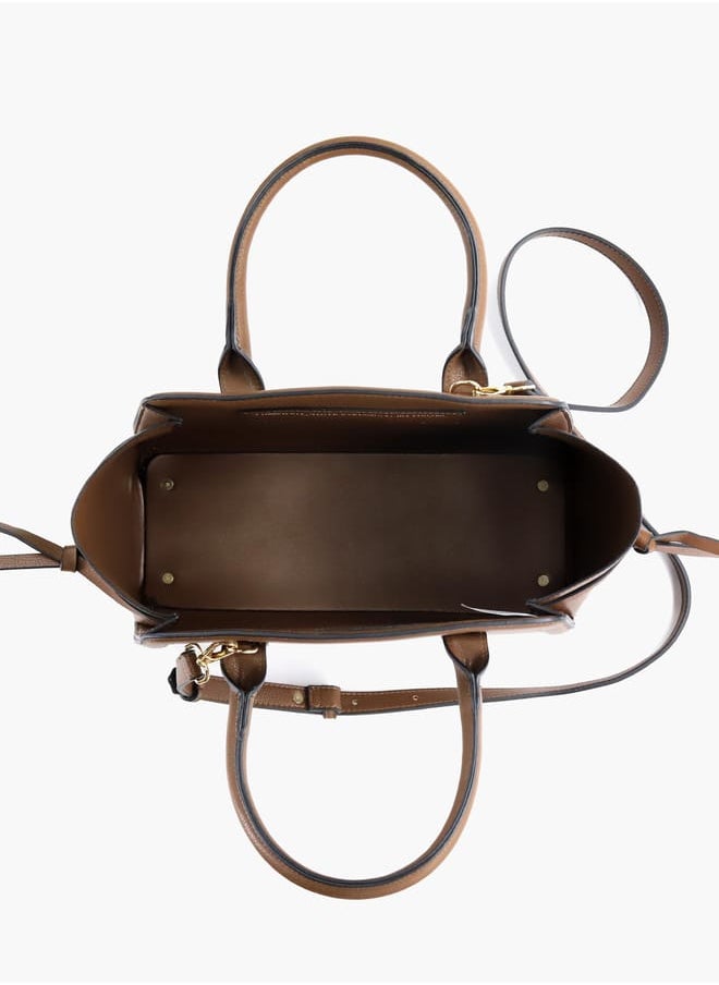 Solid Shopper Bag with Adjustable Strap