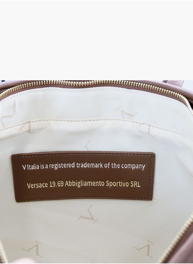 Solid Tote Bag with Double Handle and Pouch