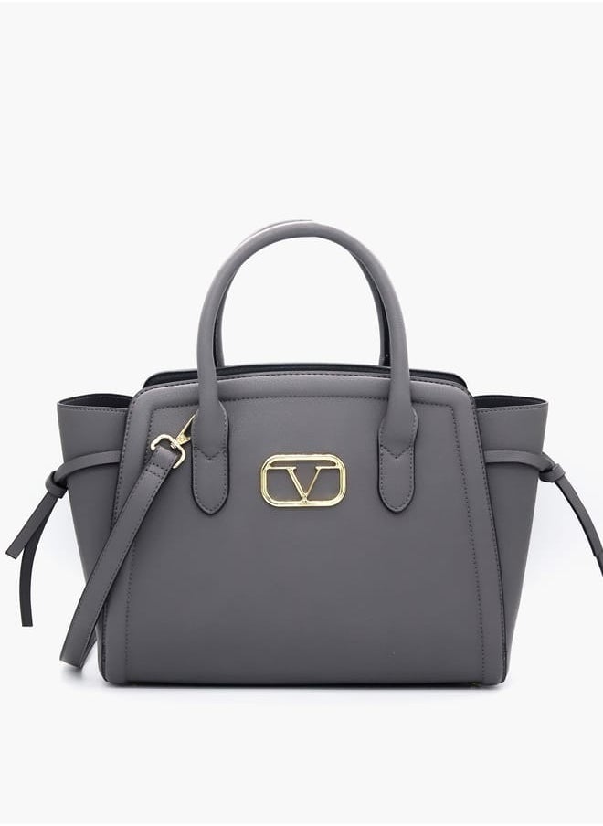 Solid Shopper Bag with Adjustable Strap