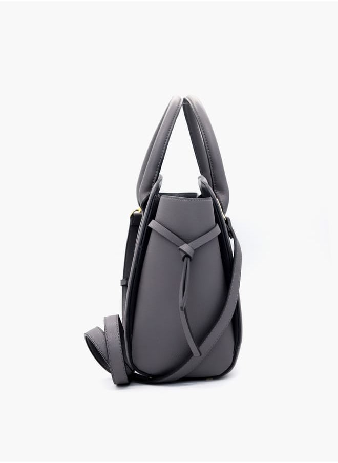 Solid Shopper Bag with Adjustable Strap