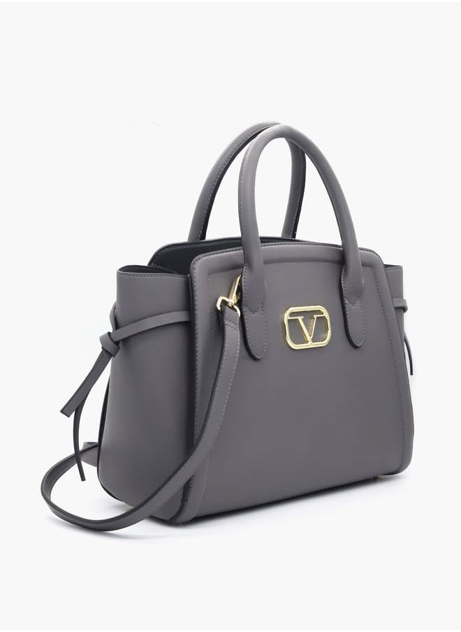 Solid Shopper Bag with Adjustable Strap