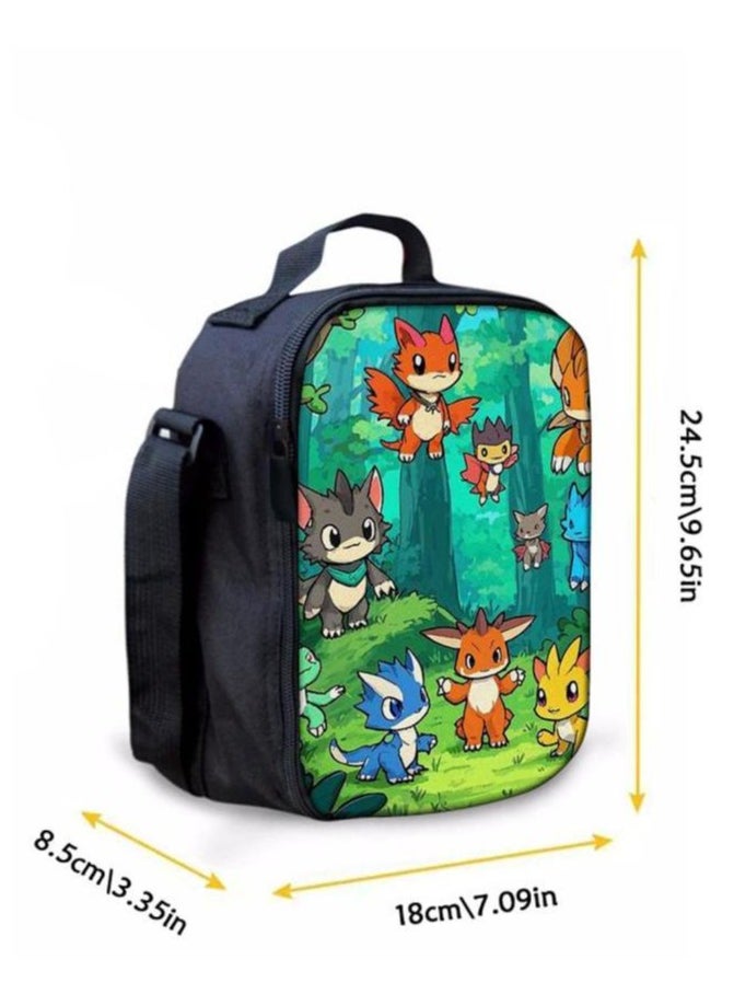 Cartoon three-piece schoolbag with zipper - 972
