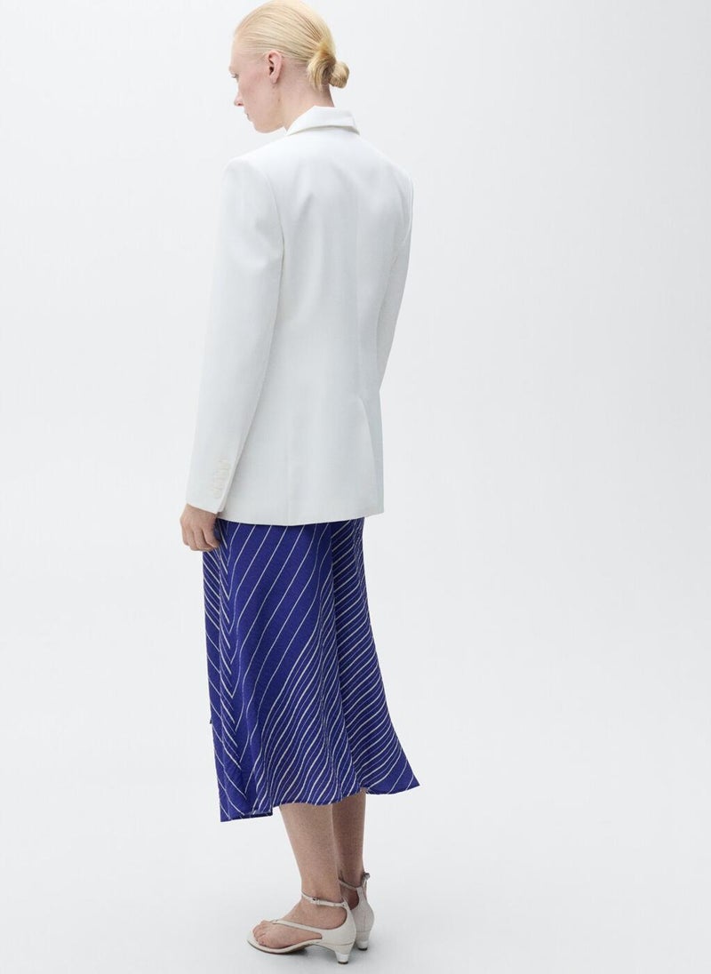 Striped Midi Skirt With Belt
