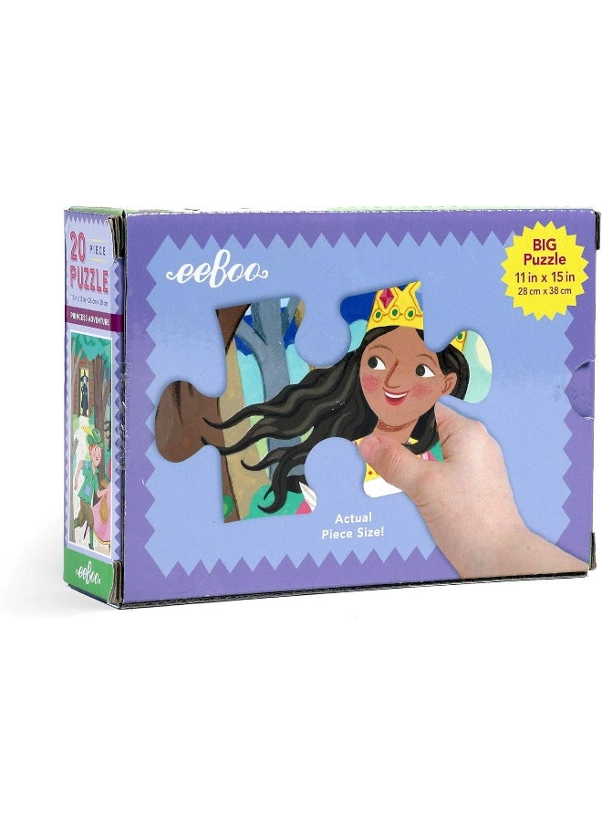 eeBoo Princess Adventure 20 Piece Big Puzzle